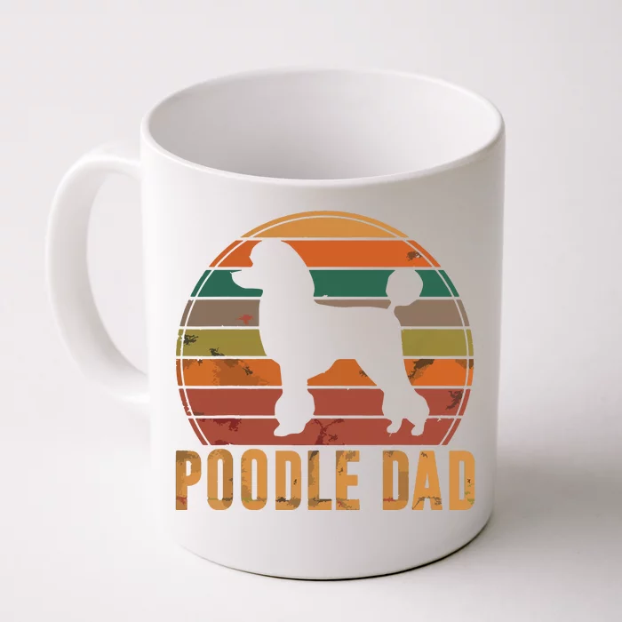 Retro Poodle Dad Dog Owner Pet Poodle Father Front & Back Coffee Mug