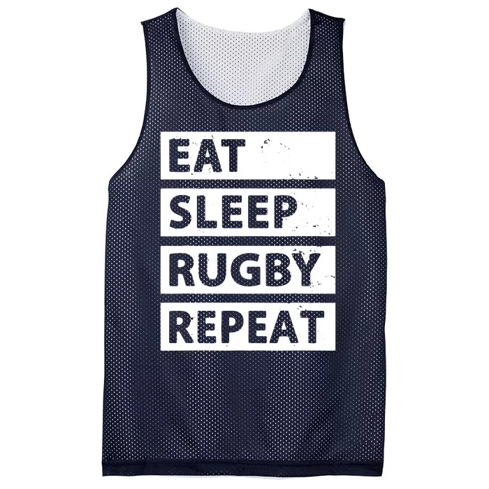 Rugby Player Eat Sleep Rugby Repeat Funny Rugby Mesh Reversible Basketball Jersey Tank