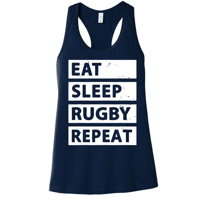 Rugby Player Eat Sleep Rugby Repeat Funny Rugby Women's Racerback Tank