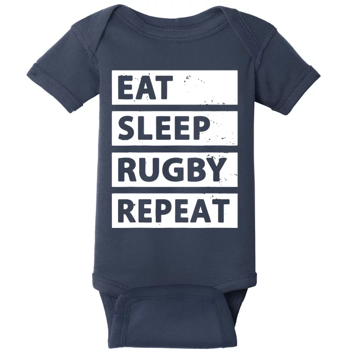 Rugby Player Eat Sleep Rugby Repeat Funny Rugby Baby Bodysuit