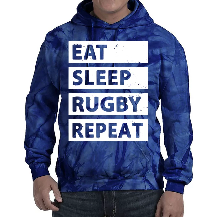 Rugby Player Eat Sleep Rugby Repeat Funny Rugby Tie Dye Hoodie