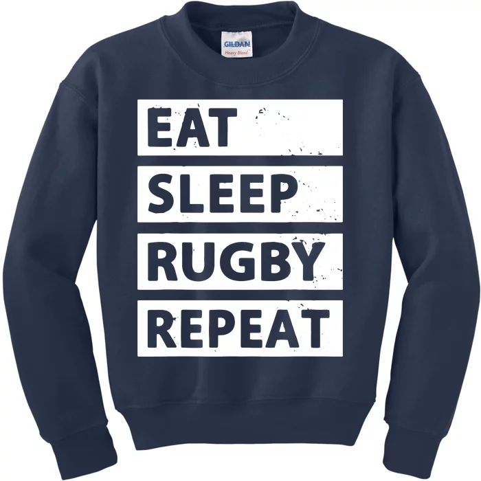 Rugby Player Eat Sleep Rugby Repeat Funny Rugby Kids Sweatshirt