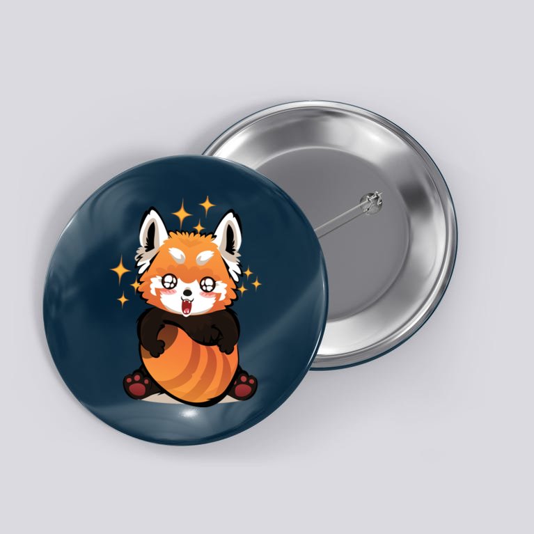 Red Panda Excited To See You Button