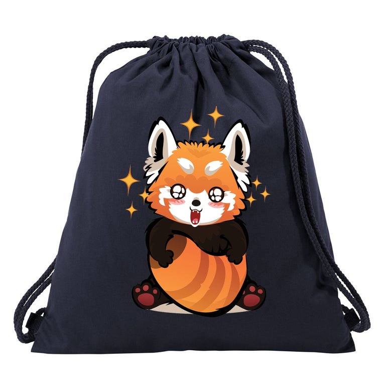 Red Panda Excited To See You Drawstring Bag