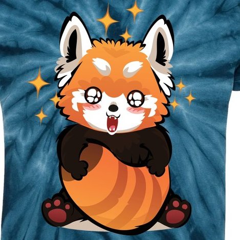 Red Panda Excited To See You Kids Tie-Dye T-Shirt