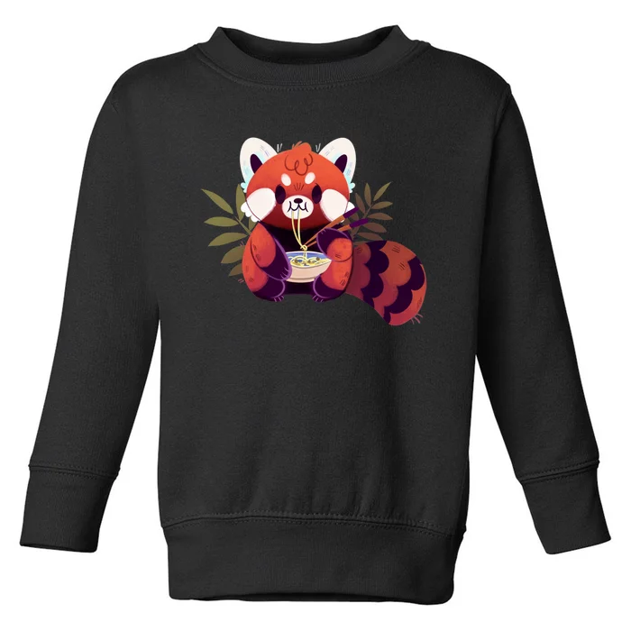 Red Panda Eating Ramen Toddler Sweatshirt