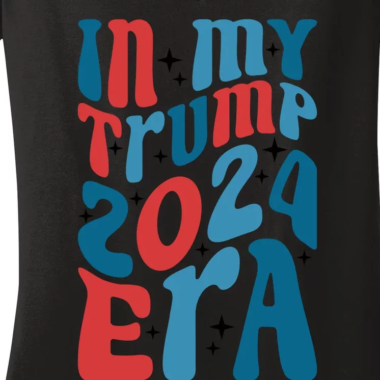 Retro Political Era Motif Women's V-Neck T-Shirt