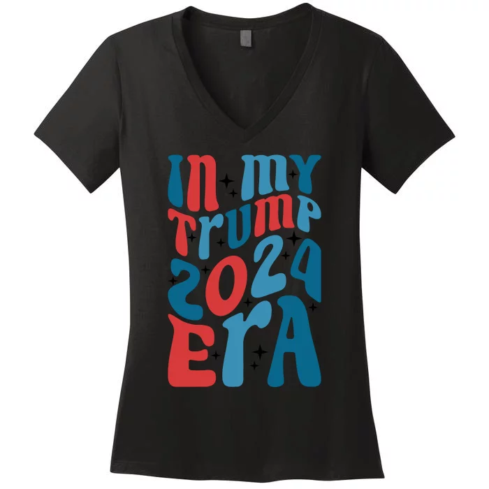 Retro Political Era Motif Women's V-Neck T-Shirt