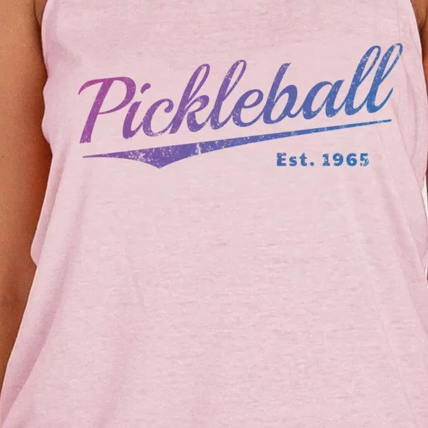 Retro Pickleball Est 1965 Design Pickleball Gift Women's Knotted Racerback Tank