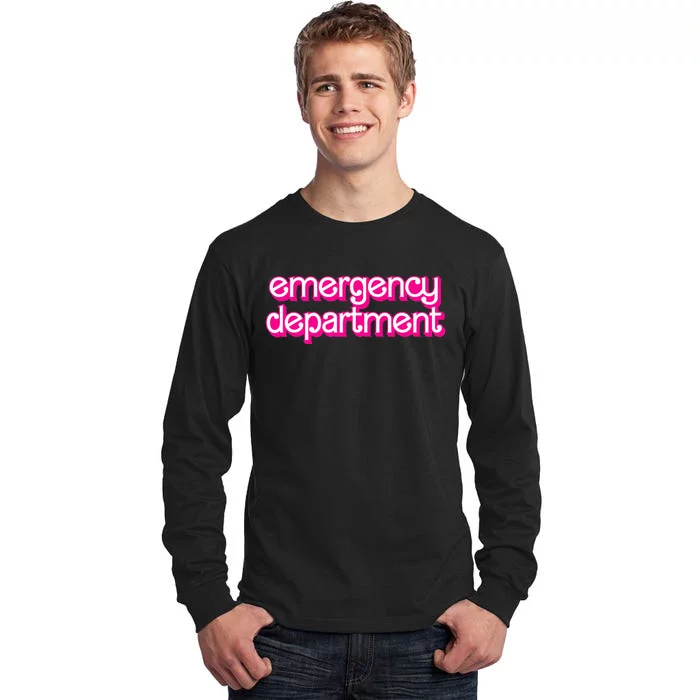 Retro Pink Emergency Departt Nurses Er Doctor Tall Long Sleeve T-Shirt