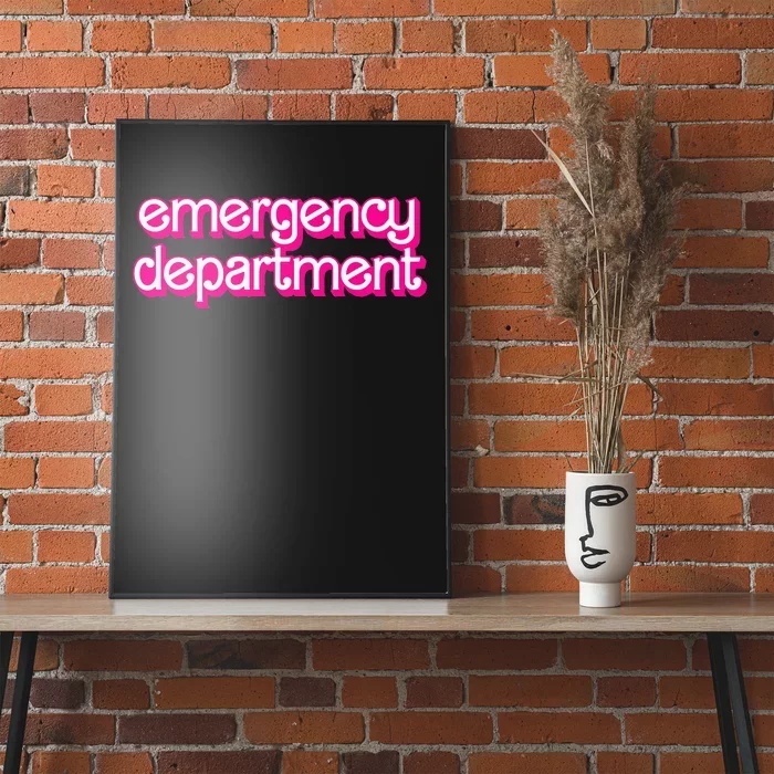 Retro Pink Emergency Departt Nurses Er Doctor Poster