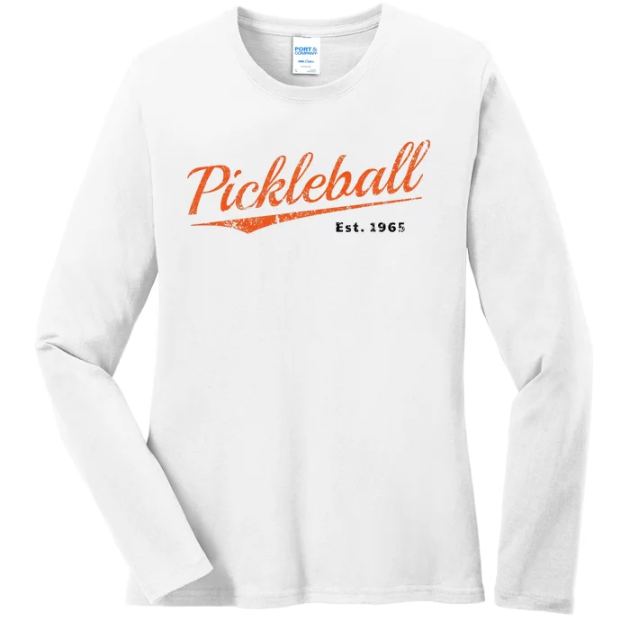 Retro Pickleball Est 1965 Design Pickleball Ladies Long Sleeve Shirt