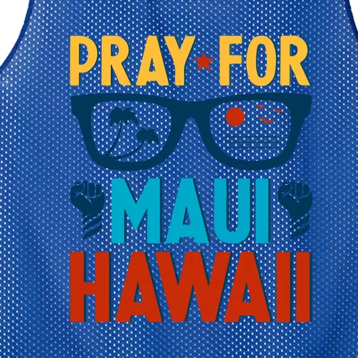 Retro Pray For Maui Support Hawaii Gift Mesh Reversible Basketball Jersey Tank