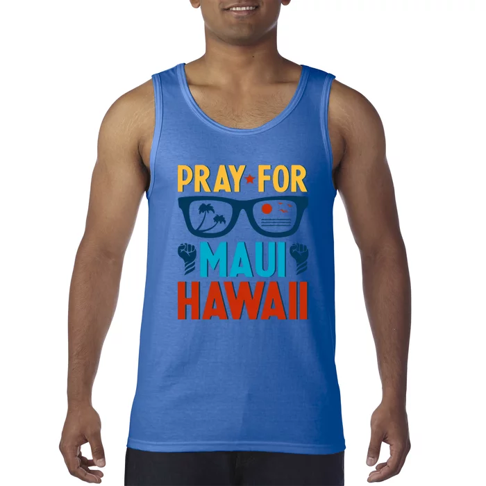 Retro Pray For Maui Support Hawaii Gift Tank Top