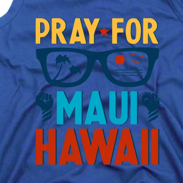 Retro Pray For Maui Support Hawaii Gift Tank Top