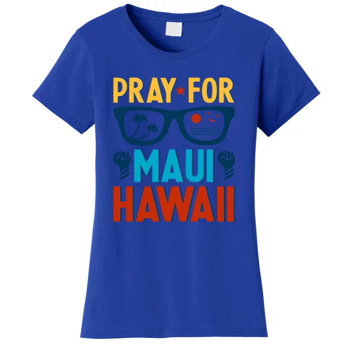 Retro Pray For Maui Support Hawaii Gift Women's T-Shirt