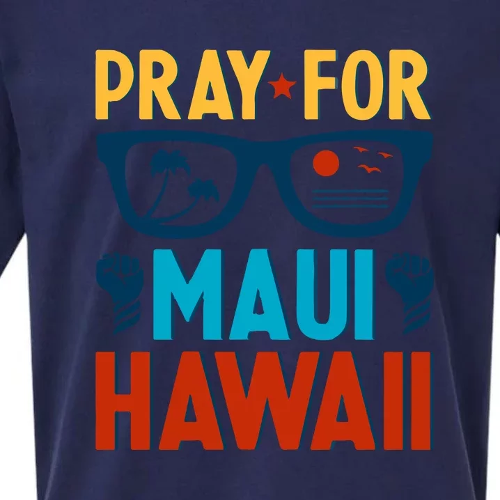 Retro Pray For Maui Support Hawaii Gift Sueded Cloud Jersey T-Shirt