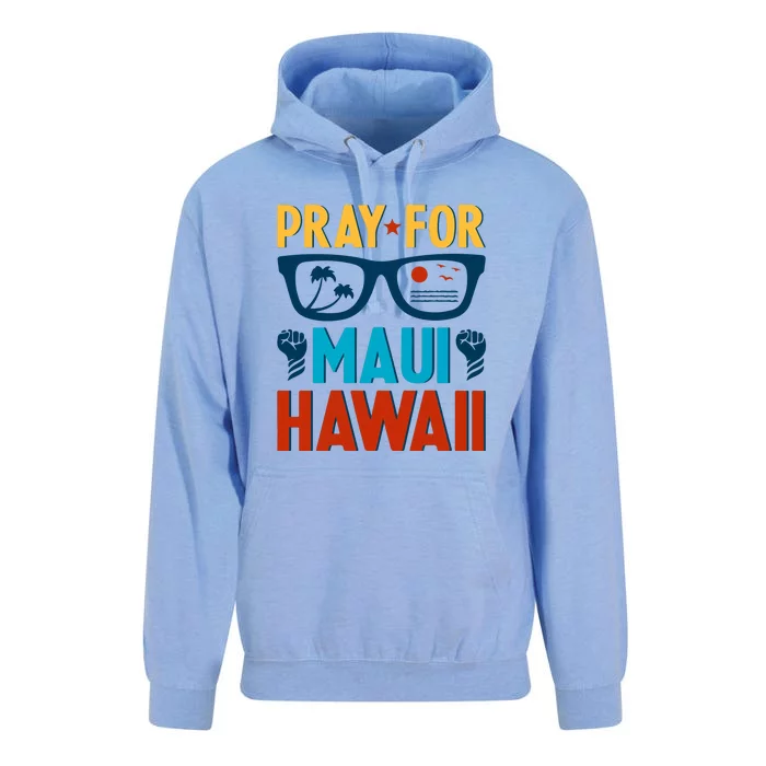 Retro Pray For Maui Support Hawaii Gift Unisex Surf Hoodie