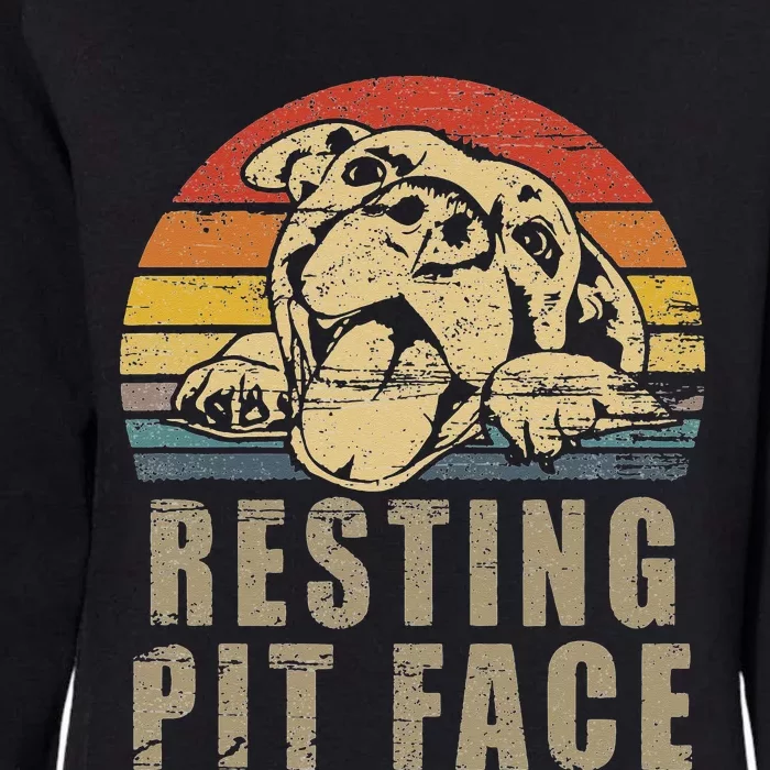 Resting Pit Face Pitbull Lovers Womens California Wash Sweatshirt