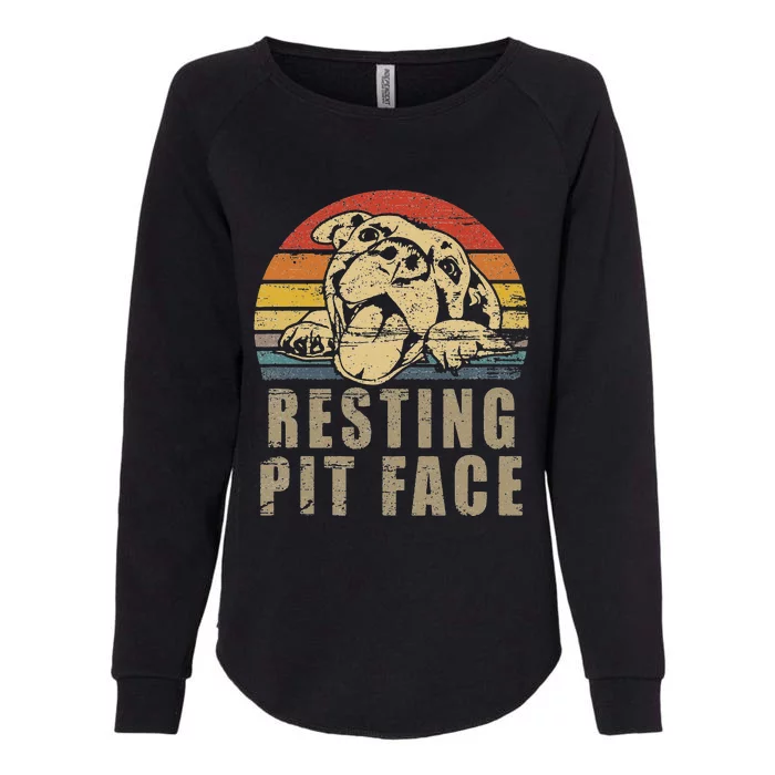 Resting Pit Face Pitbull Lovers Womens California Wash Sweatshirt