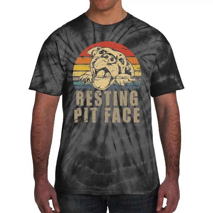 Resting Pit Face Pitbull Lovers Tie-Dye T-Shirt