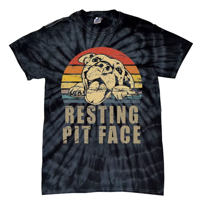 Resting Pit Face Pitbull Lovers Tie-Dye T-Shirt