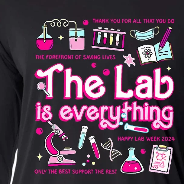 Retro Pink Funny Lab Is Everything Happy Lab Week 2024 Cooling Performance Long Sleeve Crew