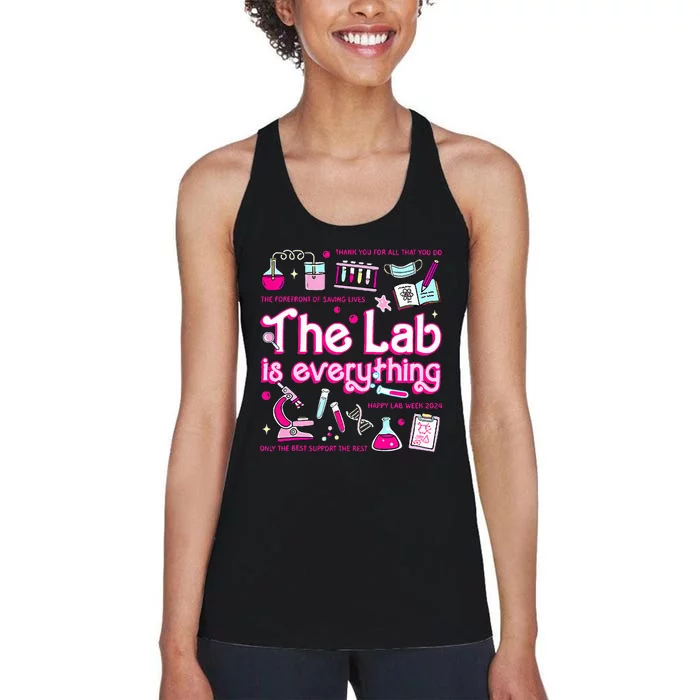 Retro Pink Funny Lab Is Everything Happy Lab Week 2024 Women's Racerback Tank