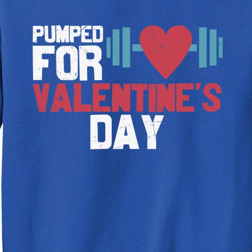 Retro Pumped For Funny Valentines Day Gym Workout Fitness Gift Sweatshirt