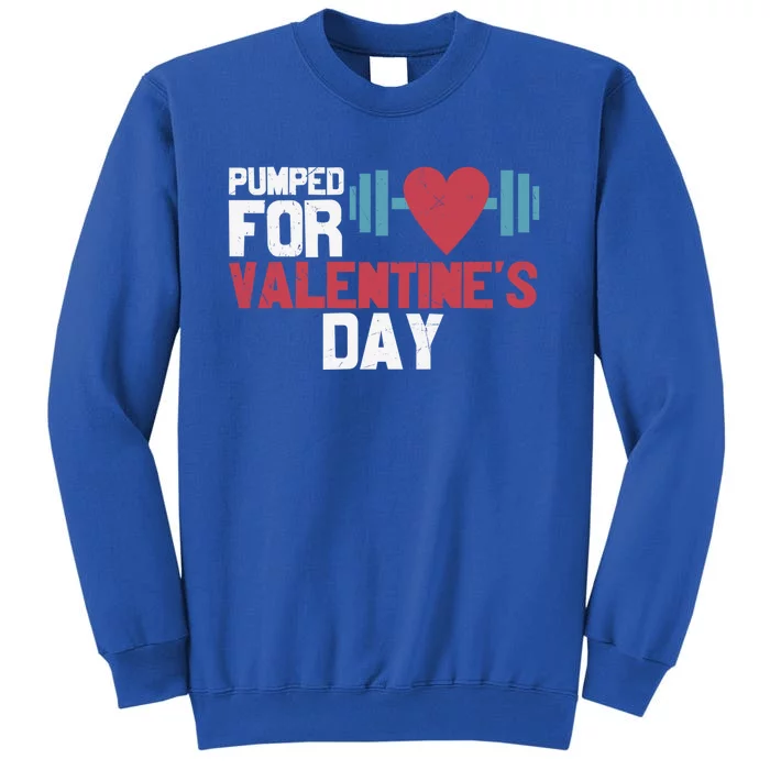 Retro Pumped For Funny Valentines Day Gym Workout Fitness Gift Sweatshirt