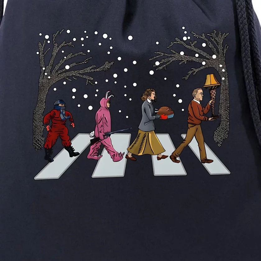 Ralphie Parker Family Passing Road Christmas Holiday Drawstring Bag