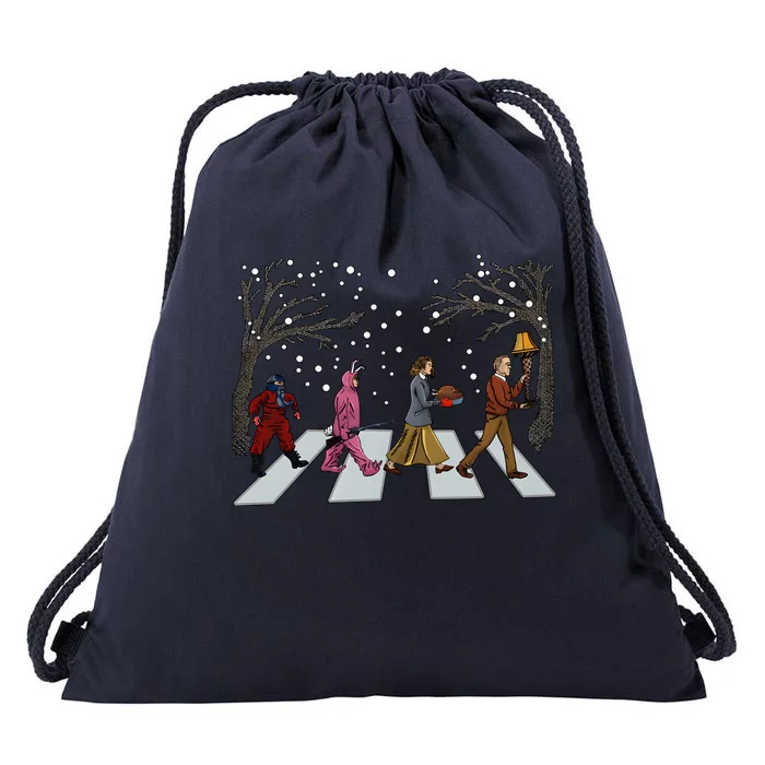 Ralphie Parker Family Passing Road Christmas Holiday Drawstring Bag