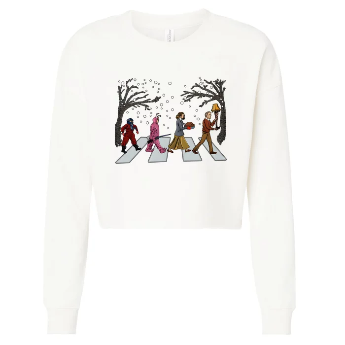 Ralphie Parker Family Passing Road Christmas Holiday Cropped Pullover Crew