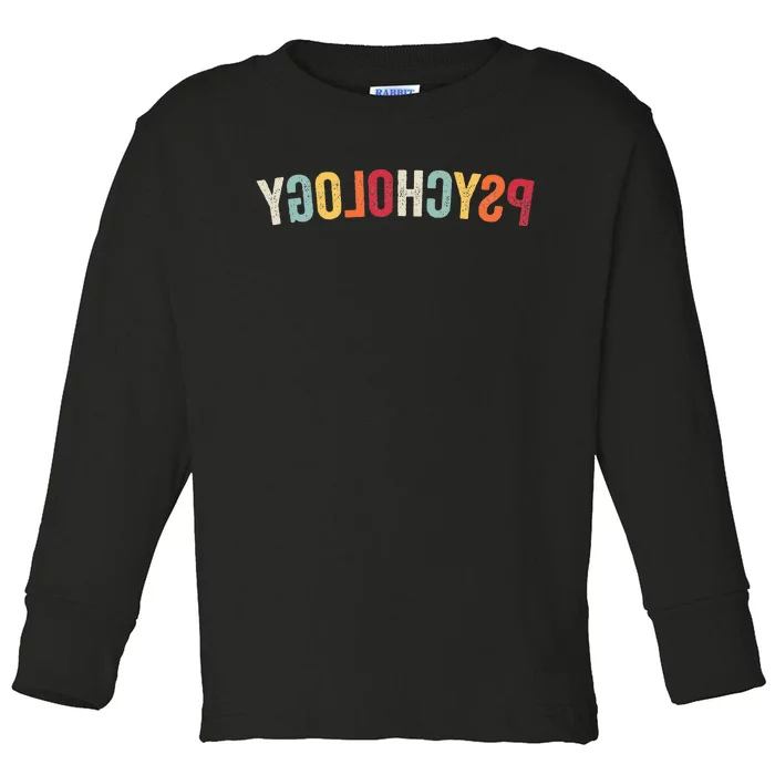 Reverse Psychology Funny Sarcastic Humor Vintage Retro Toddler Long Sleeve Shirt