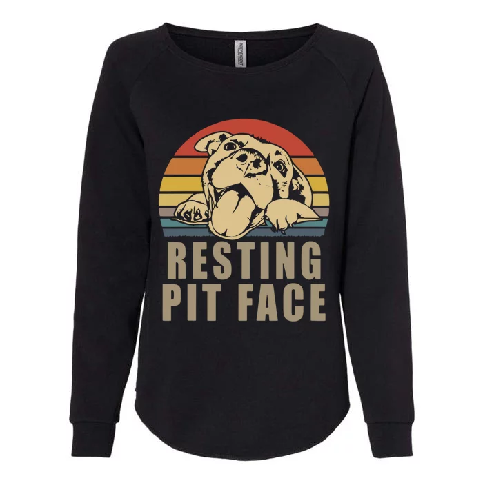 Resting Pit Face Pitbull Lovers Gift And Meaningful Gift Womens California Wash Sweatshirt