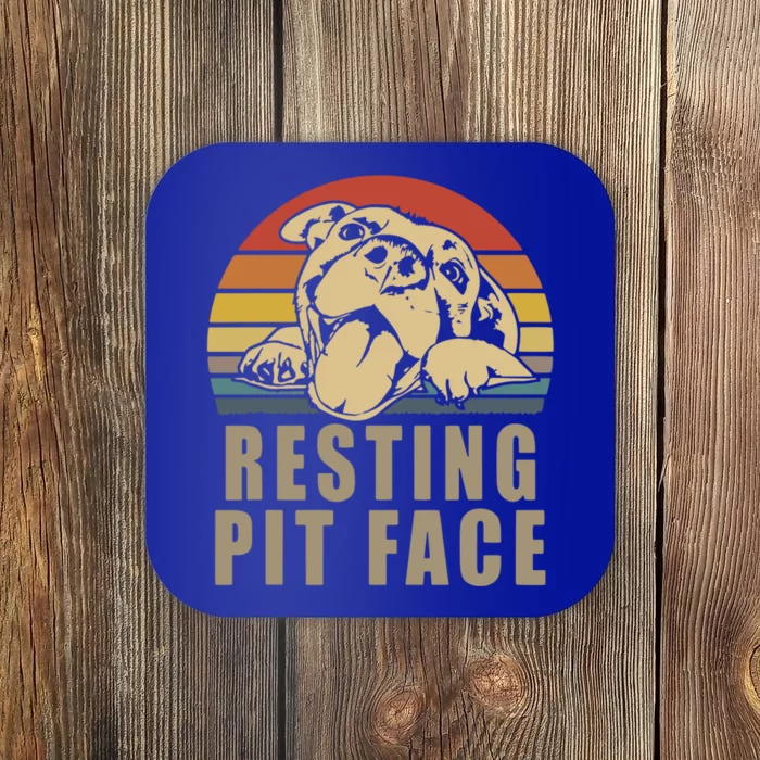 Resting Pit Face Pitbull Lovers Gift And Meaningful Gift Coaster