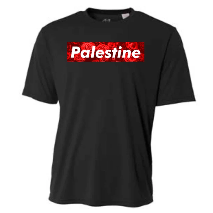 Red Palestine Free Palestine Free Gaza Flag Arabic Funny Gift Cooling Performance Crew T-Shirt