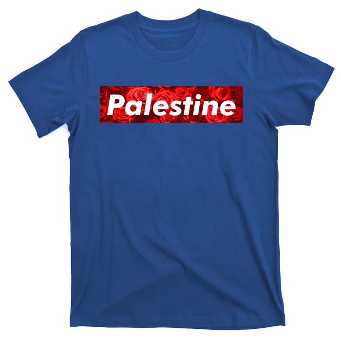 Red Palestine Free Palestine Free Gaza Flag Arabic Funny Gift T-Shirt