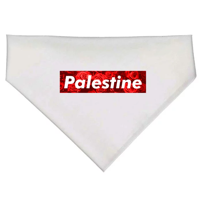 Red Palestine Free Palestine Free Gaza Flag Arabic Funny Gift USA-Made Doggie Bandana