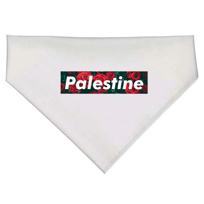 Red Palestine Free Palestine Free Gaza Palestine Flag Arabic Great Gift USA-Made Doggie Bandana