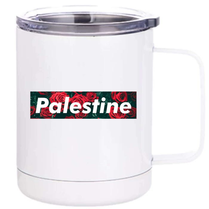 Red Palestine Free Palestine Free Gaza Palestine Flag Arabic Great Gift Front & Back 12oz Stainless Steel Tumbler Cup