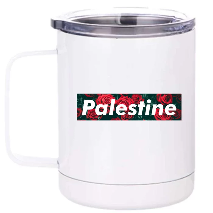 Red Palestine Free Palestine Free Gaza Palestine Flag Arabic Great Gift Front & Back 12oz Stainless Steel Tumbler Cup