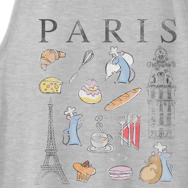 Ratatouille Paris Food & Places Collage Ladies Tri-Blend Wicking Tank