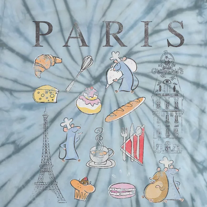 Ratatouille Paris Food & Places Collage Tie-Dye T-Shirt