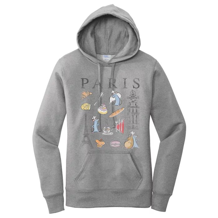 Ratatouille Paris Food & Places Collage Women's Pullover Hoodie