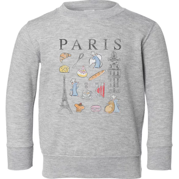 Ratatouille Paris Food & Places Collage Toddler Sweatshirt