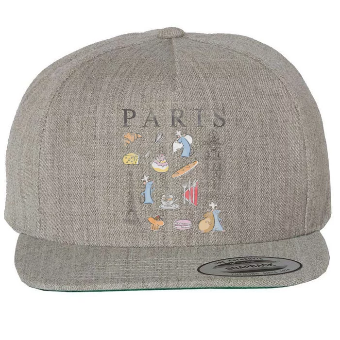 Ratatouille Paris Food & Places Collage Wool Snapback Cap