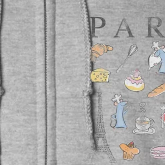 Ratatouille Paris Food & Places Collage Full Zip Hoodie