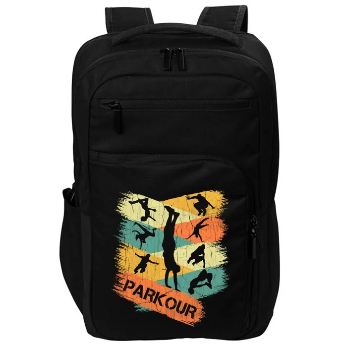 Retro Parkour For Boy Silhouette Vintage Free Running Impact Tech Backpack