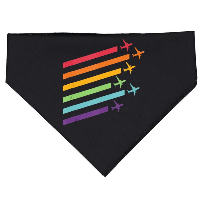 Rainbow Pride Flight Attendant Pilot LGBTQ USA-Made Doggie Bandana